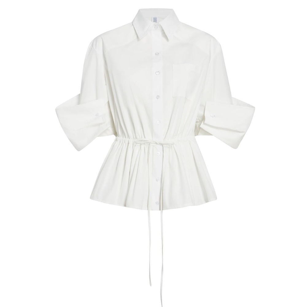 Rosie Assoulin ruched peek-a-boo button up